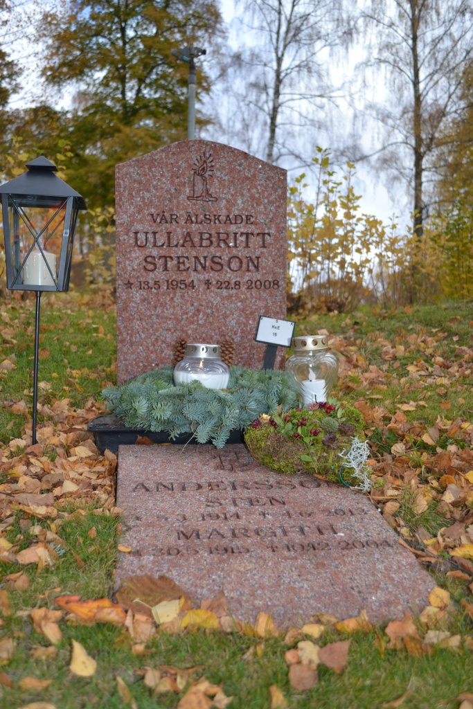 Mormors och morfars grav, delad med moster Ulla. Tranås kyrkogård.