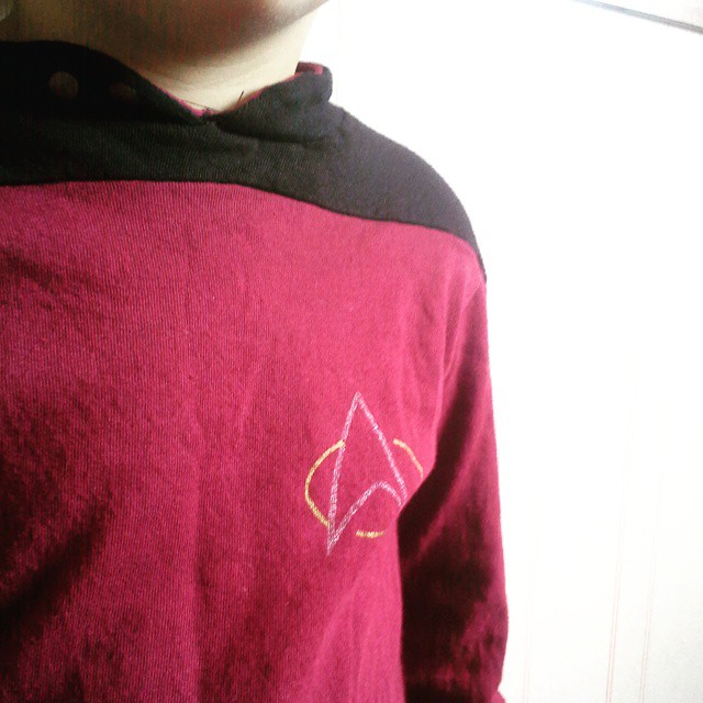 Utklädd till #förskolansdag - självklart blev det #StarTrek-tema till grabben.